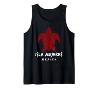 Isla Mujeres Tribal Sea Turtle Ocean Art Design Playa Norte Tank Top