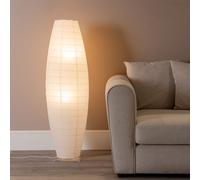 Isla White Paper Oval Metal Base Floor Lamp with LED Bulb ValueLights White One Size