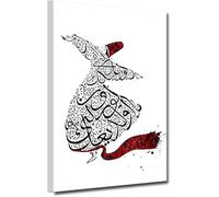 Islam Arabic Calligraphy Muslim Modern Wall Art Canvas Painting Islamic Decor Poster Print Mevlana Rumi Sufism Decor 50x70 Cm Frameless