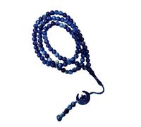 Islam Prayer Tasbih 99 Beads AMN-303 Muslim 8 mm. Rosary Bead Moon Star Decorated Tassels Haj Eid Ramadan Gift (Blue)