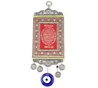 Islam Quran Blue Evil Eye Blessing Pendant for Good Luck and Protection, Handmade Islamic Amulet Decor for Home, Friends and Family