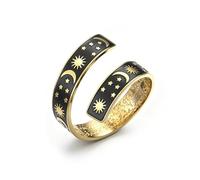 Islamic Ayatul Kursi Arabic Calligraphy Ring Crescent Moon Ring Star Rings