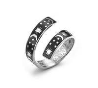 Islamic Ayatul Kursi Arabic Calligraphy Ring Crescent Moon Ring Star Rings