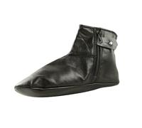 Islamic Bazaar Leather Khuffain with Faux Fur Inside, Black, 4.5 UK