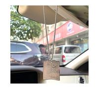 Islamic Car Pendant with 33 Prayer Beads - AYATUL KURSI, Yaseen & Travel Dua, 45cm Stainless Steel Chain, Muslim Car Hanging Ornament