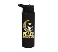 Islamic Crescent Dove Peace Stainless Steel Insulated Water Bottle