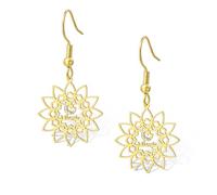 Islamic Earrings for Women Stainless Steel Mandala Muslim Religious Dangle Earrings with CZ Islam Eid Ramadan Gift (gold)