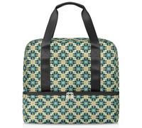 Islamic Ethnic Theme Sports Duffle Bag for Women Men Kirls Boys Girls 21 L Weekend Overnight Bags Wet Seperated Tote Bag for Travel Gym Yoga