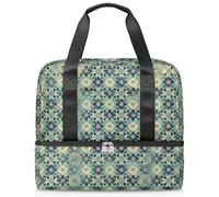 Islamic Flowers Sports Duffle Bag for Women Men Kirls Boys Girls 21 L Weekend Overnight Bags Wet Seperated Tote Bag for Travel Gym Yoga