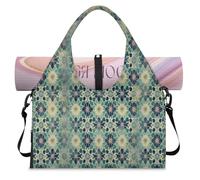 Islamic Flowers Sports Duffle Bag with Shoe Compartment Weekend Overnight Bags Tote Cabin Luggage Bag for Gym Yoga Travel