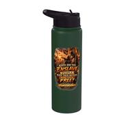 Islamic Freedom Quote Umar IBN Al Khattab Arabic Calligraphy Stainless Steel Insulated Water Bottle