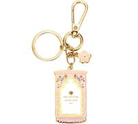 Islamic Keyring - 'With Hardship Comes Ease' Pink Muslim Keychain with Gold-Plated Enamel & Flower Charm, Islamic Gifts for Women, Muslim Gifts, Ramadan Eid Gift, Car Key Ring or Bag Purse Accessories