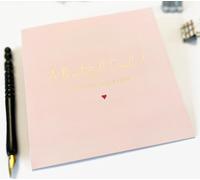 Islamic Moments "A Beautiful Couple! Allahuma Barik Luxury Wedding Card - Rose & Co Collection - Blush Pink with Gold Hot Foil - 150mm Square Linen Embossed Board - Made in Britain