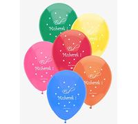 Islamic Moments Eid Mubarak Balloons - Party Celebration Assorted Colours 10 Balloon Pack - 12" Latex Balloons for Eid Festivities