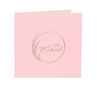 Islamic Moments Luxury Eid Mubarak Gold Foiled Greeting Card in Blush Pink