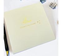 Islamic Moments Luxury Mubarak Congratulations Card - Rose & Co Collection - Cream with Gold Hot Foil Arabic & English Lettering - 150mm Square Linen Embossed Board - Made in Britain