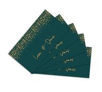 Islamic Moments Money Wallets for Gifting - Love & Du'as - Deep Green With Gold Foil - Pack of 5