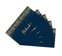 Islamic Moments Money Wallets for Gifting - Mubarak - Navy Blue With Gold Foil - Pack of 5