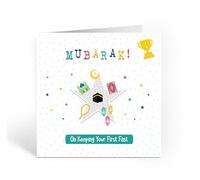 Islamic Moments Mubarak on Keeping Your First Fast - Greeting Card for Ramadan Achievement Celebration