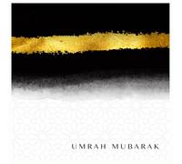 Islamic Moments Umrah Mubarak Islamic Greeting Card for Muslim Vacation New Black and Gold