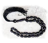 Islamic Prayer Beads, 33 Black Beads Tasbih Tasbeeh with Tassel, Ramadan Eid Gift