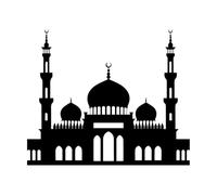 Islamic Serenity Silhouettes of Mosque Prayer Symbols Engraving Stickers 41x49cm Car Body Decoration Black