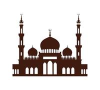 Islamic Serenity Silhouettes of Mosque Prayer Symbols Engraving Stickers 49.2x58.8cm Window Decals Coffee