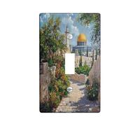 Islamic Style Building Decorative Switch Cover 1 Gang Single Toggle, Religion landscape Switchcover Wall Plate, Faith Retro Electrical Faceplate for Bedroom Living Room Decor