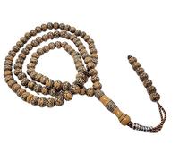 Islamic Tasbih 99 Beads AMN-465 Muslim Prayer dhikr Misbaha Unique Design Rosary Cute Decorated Tassel Eid Ramadan Gift (Brown)