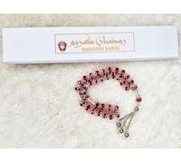Islamic Tasbih Tasbeeh 33 Beads Crystal Cut Muslim Prayer Beads with Ramadan Gift Box (Red Ramadan)