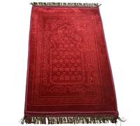 Islamic Thick Velvet Prayer Rug | Gift (Red)