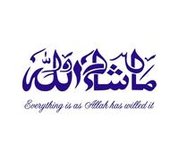 Islamic Wall Stickers Masha Allah Arabic English Calligraphy Art Muslim Wall Decals for Study Room Decoration-S-27x57cm