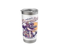 Islamorada Florida Paradise Alligator Retro Style Design Stainless Steel Insulated Tumbler