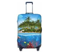 Island And Coral Reef Travel Luggage Covers - Elasticity Suitcase Covers Protector for Luggage 18-32 Inch