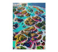 Island Archipelago in Vibrant Colors Jigsaw Puzzle for Adults, 300 Piece