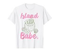 Island Babe Coconut Drink Tropical Beach Summer Vacation T-Shirt