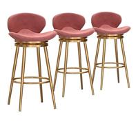 Island Chair Bar Stools Set of 3 for Kitchen Counter Counter Height Chairs Barstools with Backs Modern/Swivel/Velvet Metal Footrest Blue 29.5'' H