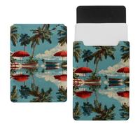 Island Coconut Tree Laptop Sleeve 13.8x10.2in Laptop Case Bag Dutch Celvet Lining Computer Bag Cover