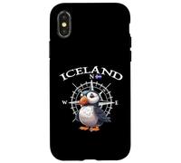 Island Compass Puffin Cartoon Iceland Travel Souvenir Case for iPhone X/XS