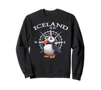 Island Compass Puffin Cartoon Iceland Travel Souvenir Sweatshirt