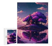 Island Cottage Reflections Adult Picture Puzzle, 500 PCS - Winter Gift; for Shared Table Time