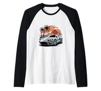 Island Dreams Exotic Car Sunset Supercar Art Raglan Baseball Tee