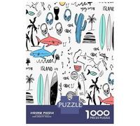 Island Elements Surfboard 1000 Piece Jigsaw Puzzle Paper for Adults Beach Relaxation 38x26cm/1000pcs