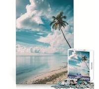 Island Escape Ocean View Jigsaw Puzzles for Adults 1000 Pieces Brain Skill Accurate Edge Pattern Build Home Decor (50x75cm)