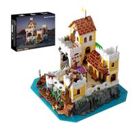 Island Fortress Building Set, Medieval Castle Brick Model for Decor Gifts | 5000+ Pieces Sea Cliff Castle Construction Kit, Collectible Architecture Display Building Toy, Gift for Adult Builders