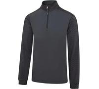 ISLAND GREEN 2025 WINDPROOF 1/4 ZIP LINED MIDLAYER PULLOVER - CHARCOAL / BLACK - XL