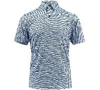 ISLAND GREEN 2026 ALL OVER GEO PRINT GOLF POLO SHIRT - BLUE