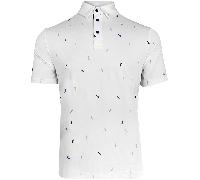 ISLAND GREEN 2026 ALL OVER GOLF PRINT GOLF POLO SHIRT - WHITE