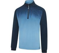 ISLAND GREEN 2026 GRADIENT PRINT 1/4 ZIP THERMAL MIDLAYER PULLOVER - AIRFORCE BLUE