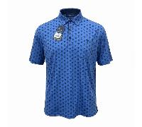 Island Green All over Highland Cow Print Polo Shirt - Blue - M Size: M